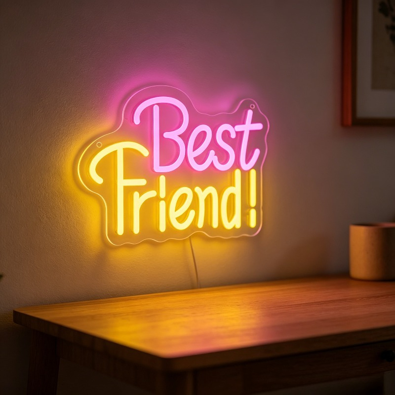 Bedroom Lighting Decor Ideas - Beste Freundin Neonlicht-Schild Dimmbares LED USB-Neonschild