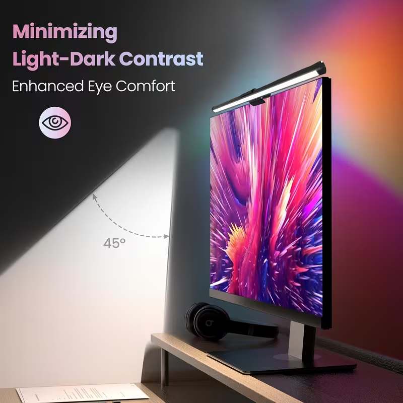 Touch Dimmer Lamp - Monitor-Lichtleiste LED Computerbildschirm-Hängeleuchte RGB Atmosphären-Tischlampe Stufenlos