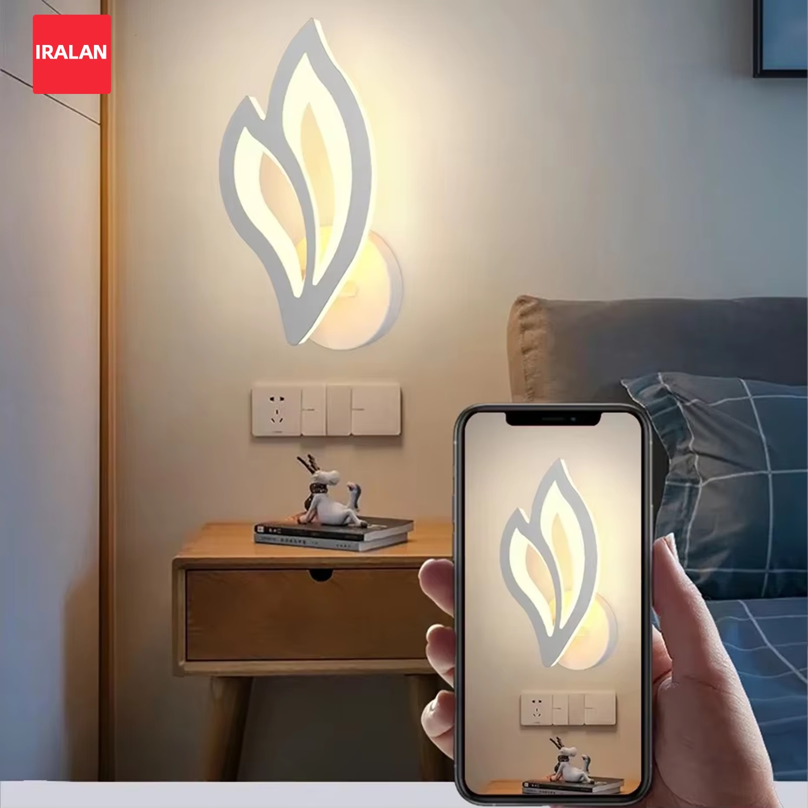 Foyer Lighting Wall Decor - LED-Wandleuchte für Zuhause Kreative Blattform Nachttischbeleuchtung