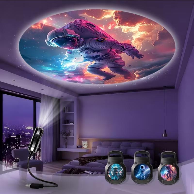 Decor Lighting Sales - Neues Angebot: Planeten-Astronauten-Projektionslampe mit 3 austauschbaren