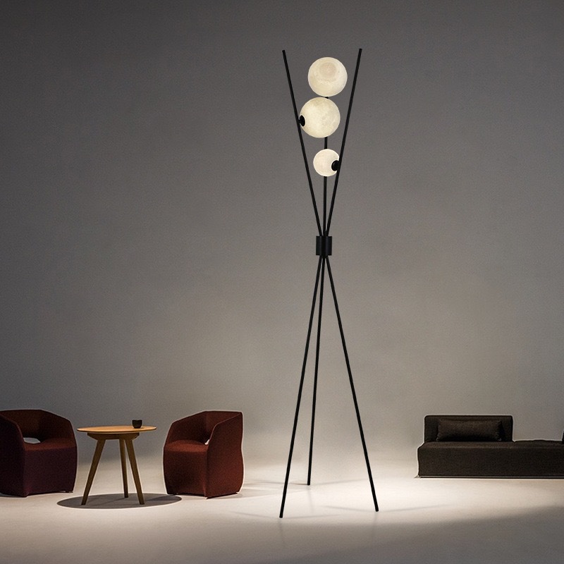 Floor Lamp Tripod - Nordische Moderne Mond-Stehlampe für Wohnzimmer, Minimalistische