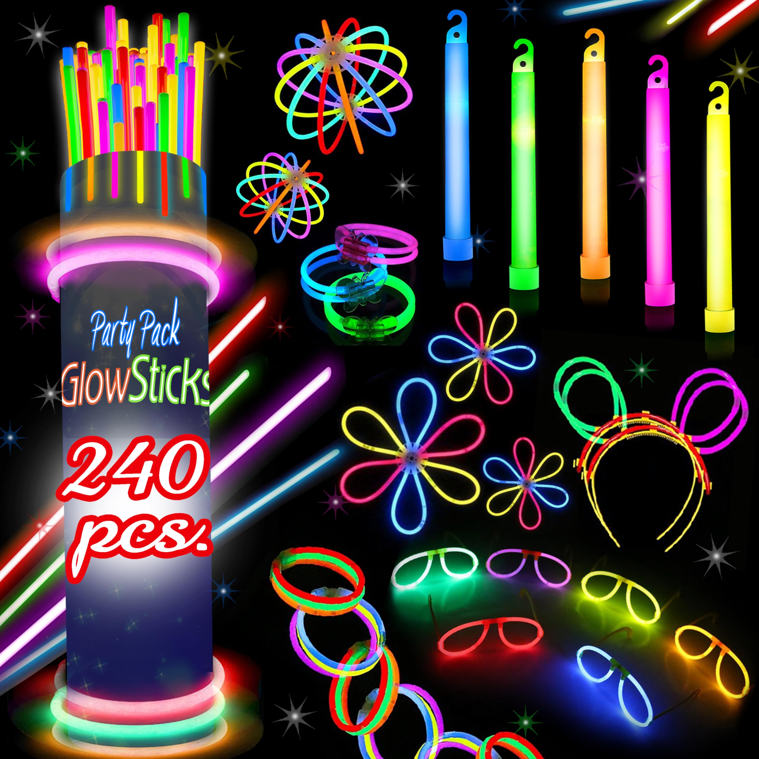 Lighting Decor And More - 240 Leuchtstäbe Halloween-Party-Pack – Leuchtaktivitäten für