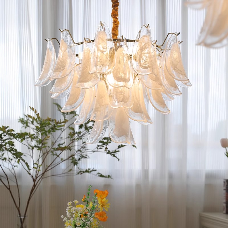 Decor Lighting Discount - Rabattierter Moderner Goldener Verstellbarer Hängender Glas-Kronleuchter,
