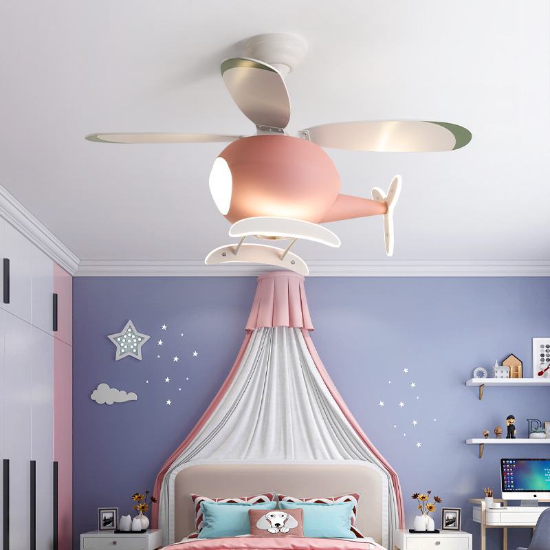 Lighting Decor In Room - Moderne Kreative Cartoon-Flugzeug-Ventilatorleuchte Einfache Deko-LED-Deckenlampe für