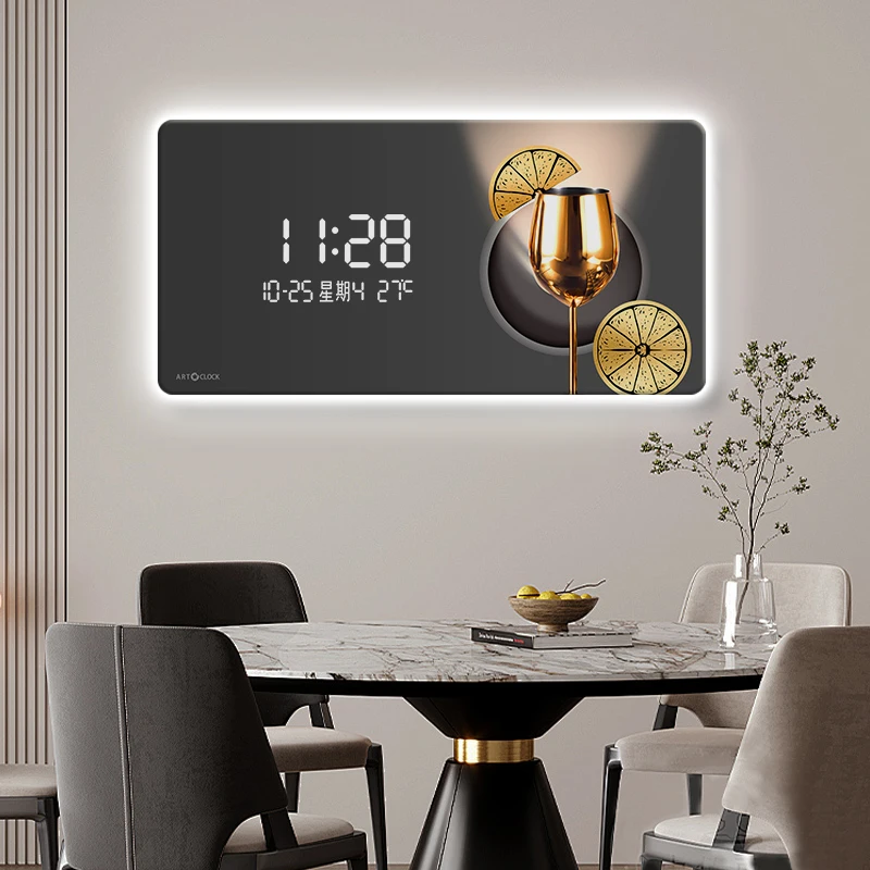 Lighting Home Decor Wall Clocks - Wohnkultur führte Umgebungs licht Wanduhr Wohnzimmer