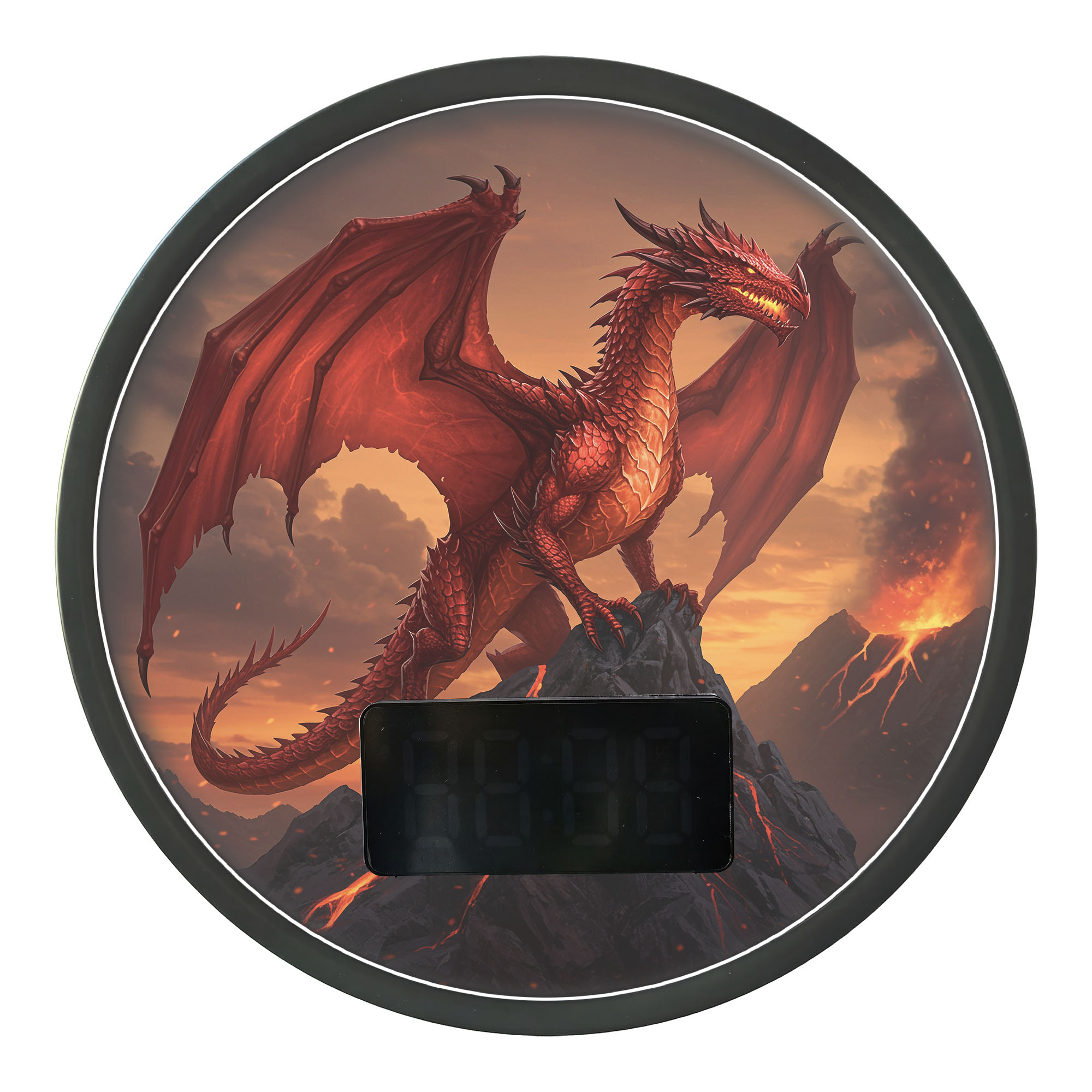Rote Feuerdrachen-LED-Digitalw – Lighting Home Decor Wall Clocks Bewertung und Preis