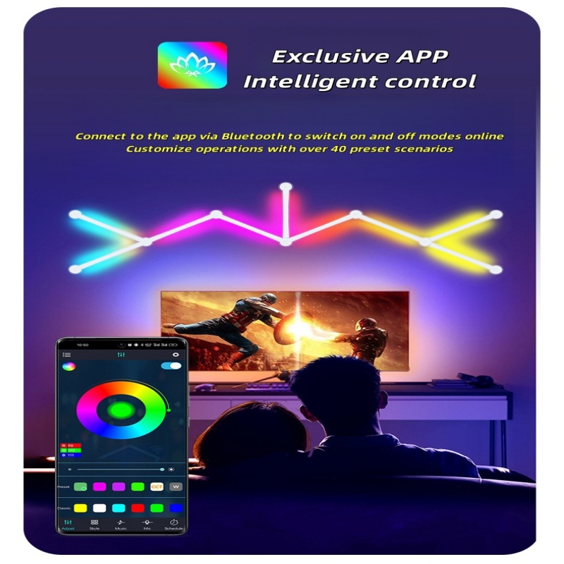 Neues Freies Spleißen DIY RGB  – Foyer Lighting Wall Decor Bewertung und Preis
