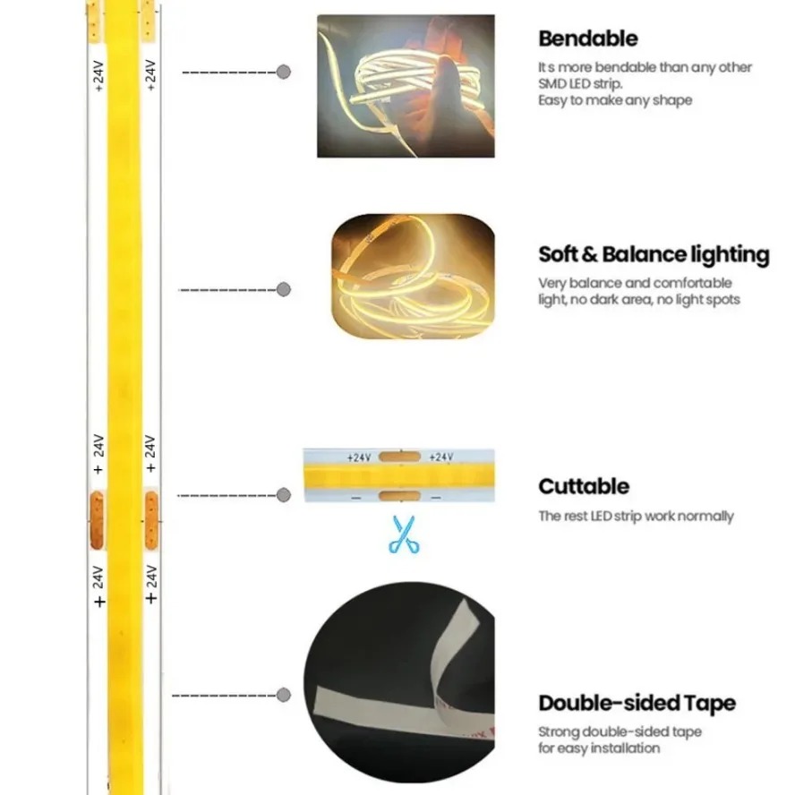 LED-COB-Streifenlicht, hohe Di – Lighting Decor And More Bewertung und Preis