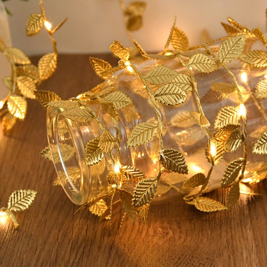Goldene Blatt-Rattan-Kupferdra – Outdoor Lighting Wedding Decor Bewertung und Preis