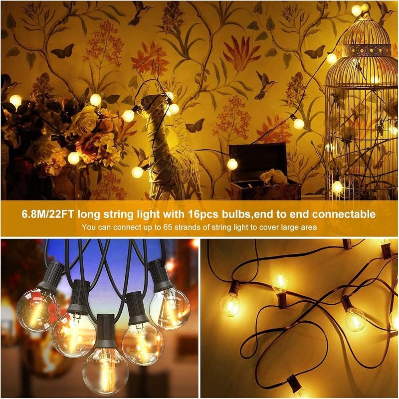LED-Außenlichterkette 64FT G40 – Outdoor Lighting Wedding Decor Bewertung und Preis