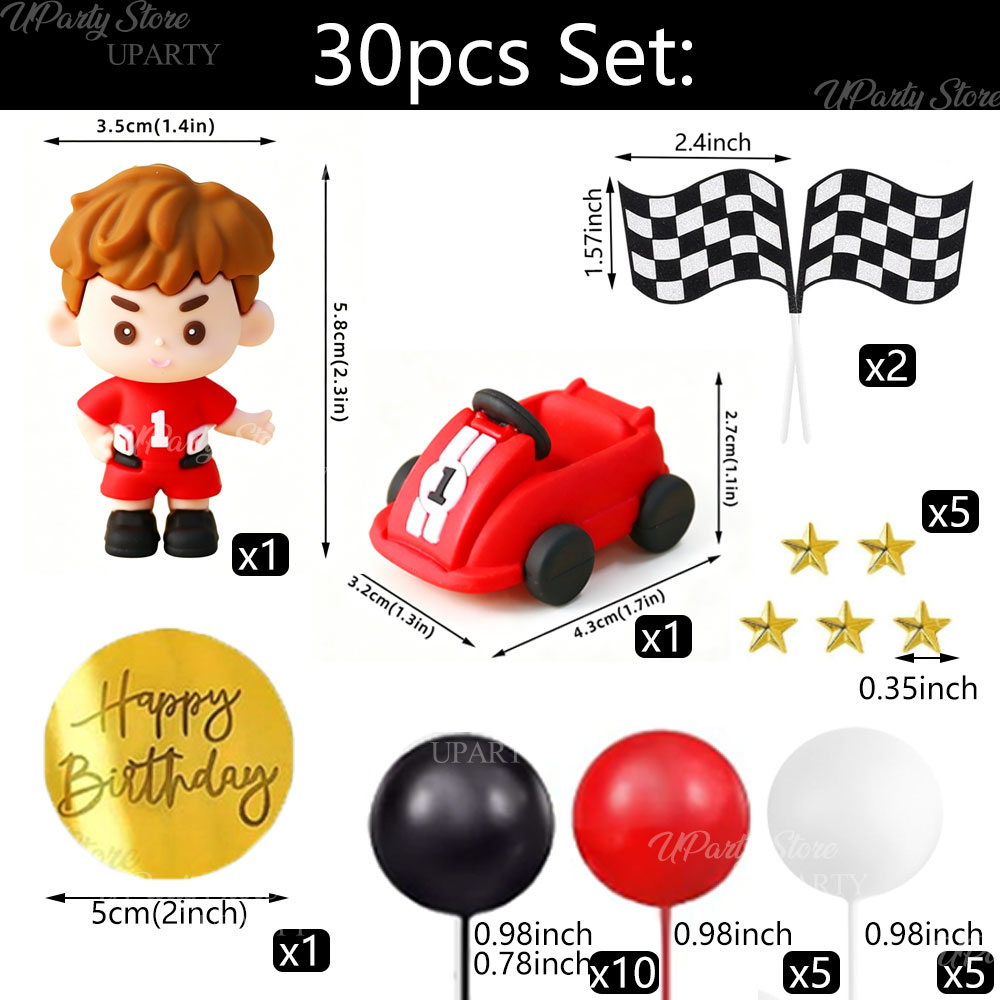 Rote Rennwagen-Kuchendekoratio – Lighting Mcqueen Birthday Decor Bewertung und Preis