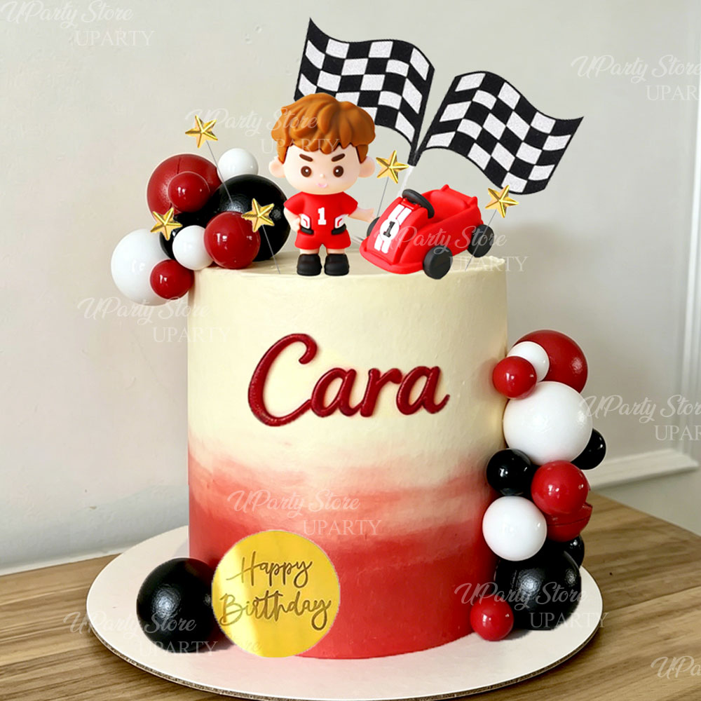 Rote Rennwagen-Kuchendekoratio – Lighting Mcqueen Birthday Decor Bewertung und Preis