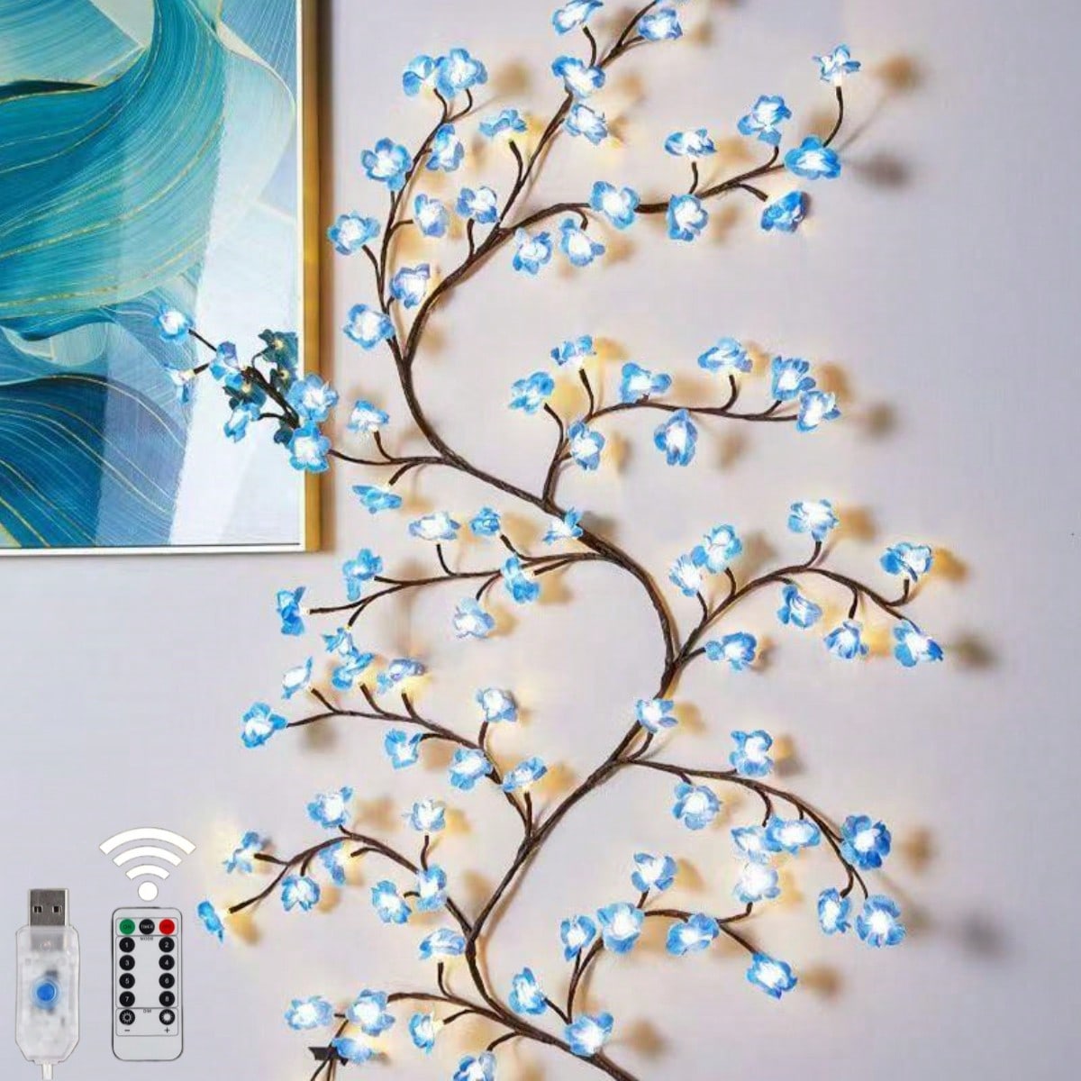 1 Stück 72 LEDs Blaue Kirschbl – Wall Decor Lighting Tree Bewertung und Preis