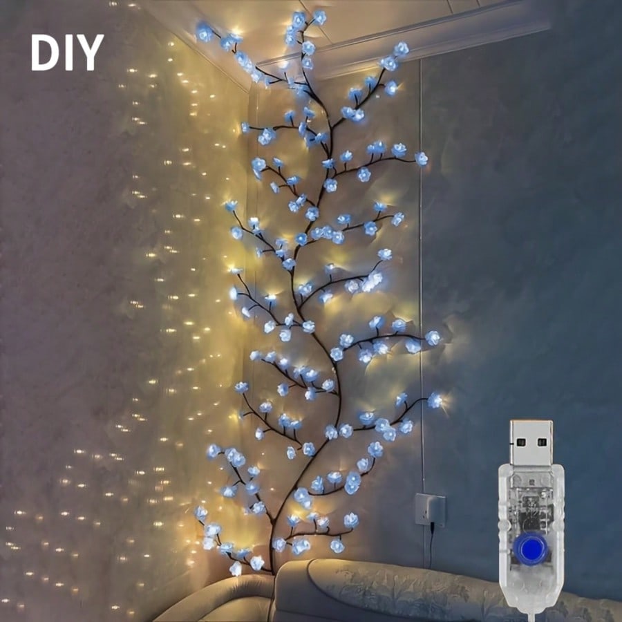 1 Stück 72 LEDs Blaue Kirschbl – Wall Decor Lighting Tree Bewertung und Preis