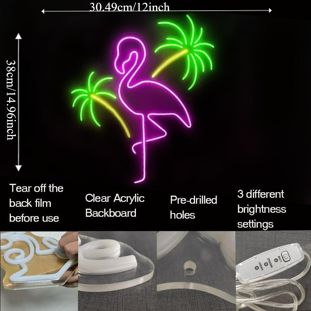 Flamingo- und Palmen-Neonlicht – Wall Decor Lighting Tree Bewertung und Preis